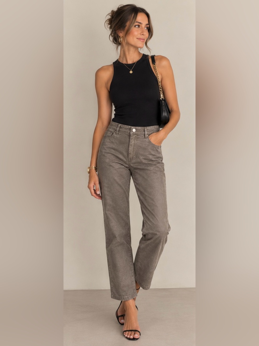Lafayette 148 New York Mercer Jeans in Taupe Gray